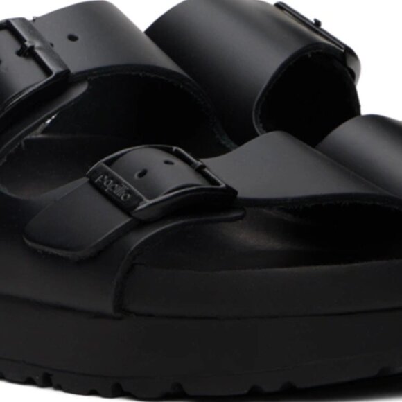 Birkenstock Arizona Flex Platform Sandals Black Leather US 10-10.5 / EU 41 - Picture 5 of 10
